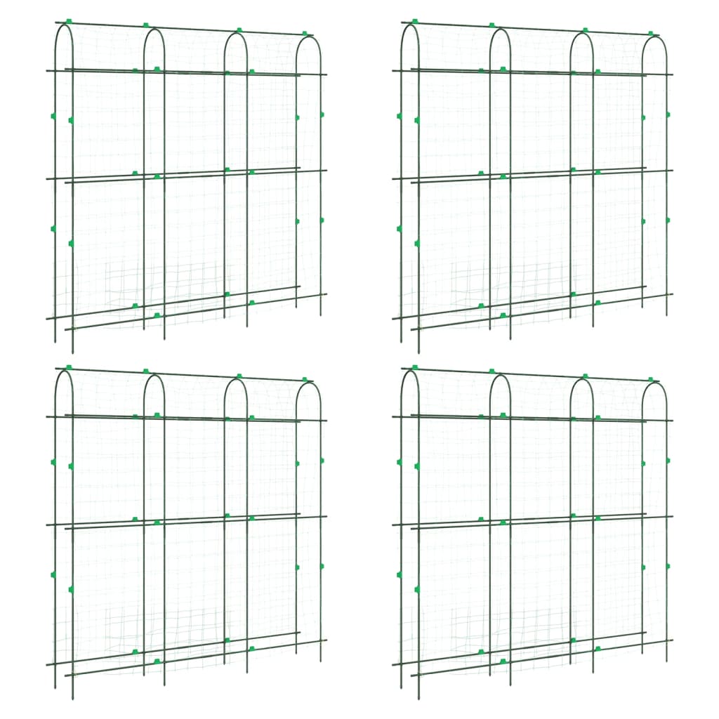 vidaXL Treliças jardim p/ plantas trepadeiras 4 pcs estrutura em U aço