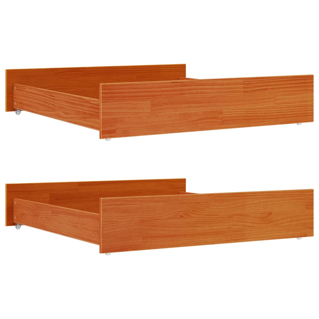 vidaXL Gavetas para cama 2 pcs madeira de pinho maciça castanho mel