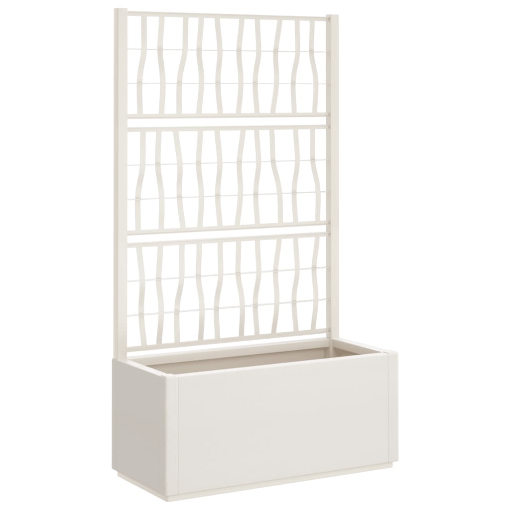 vidaXL Vaso/floreira de jardim c/ treliça 80x36x140 cm PP branco