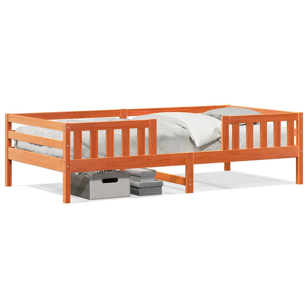 vidaXL Cama sem colchão 90x190 cm madeira de pinho maciça castanho-mel