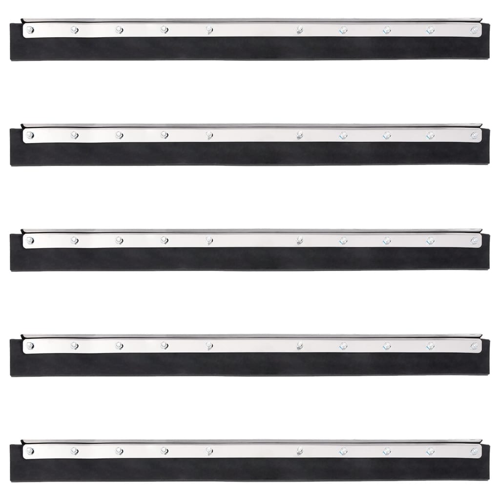 vidaXL Cabeças de rodo de chão 5 pcs 75x2x5 cm aço e borracha