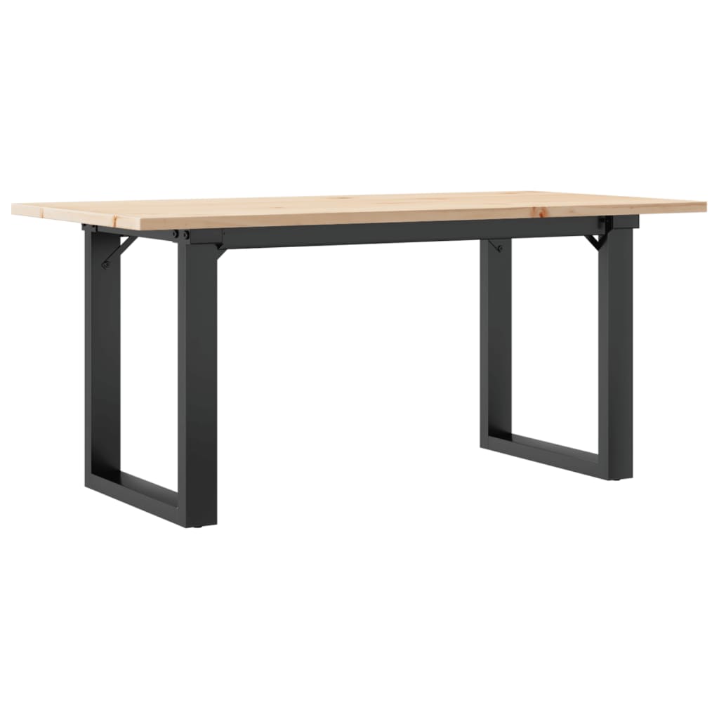 vidaXL Mesa de centro estrutura em O 90x40x45 cm pinho e aço