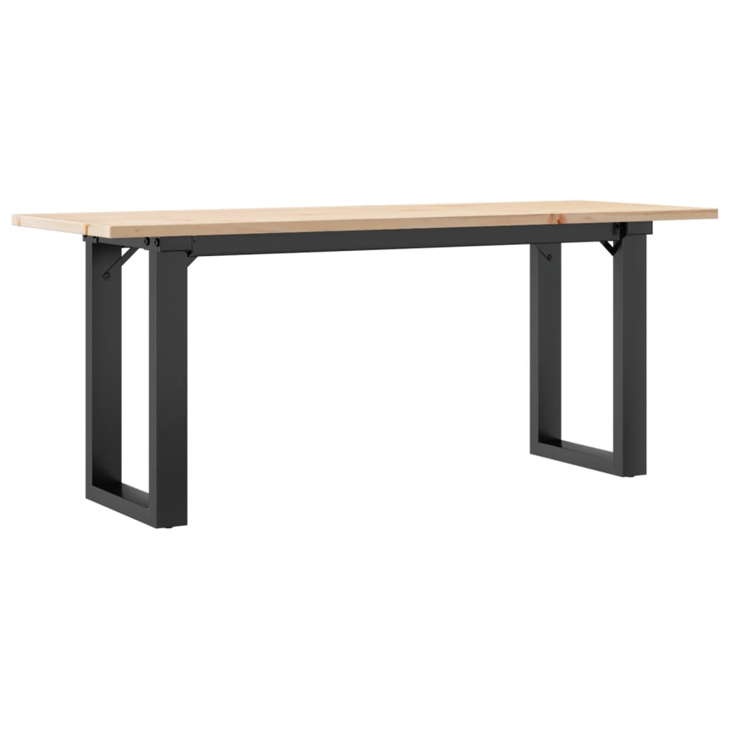 vidaXL Mesa de centro estrutura em O 110x40x45cm pinho e aço