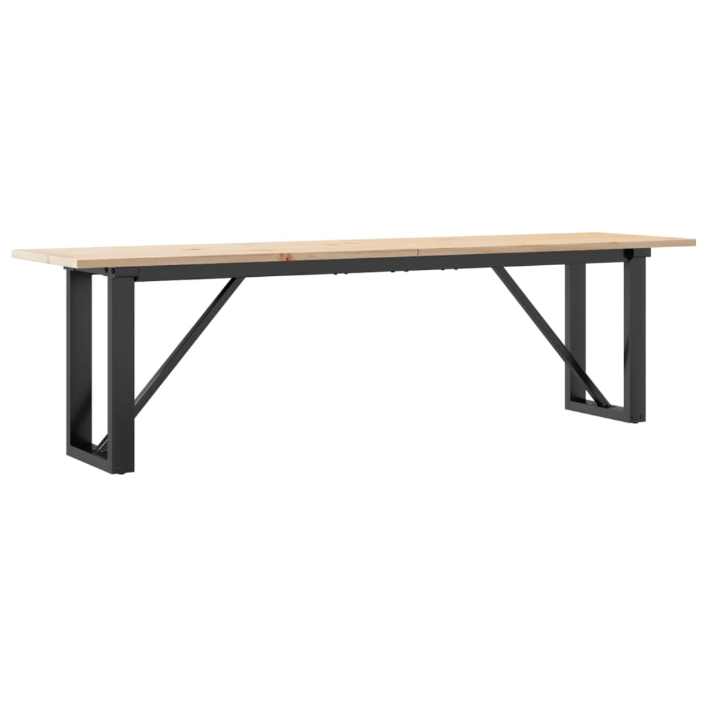 vidaXL Mesa de centro estrutura em O 160x40x45cm pinho e aço