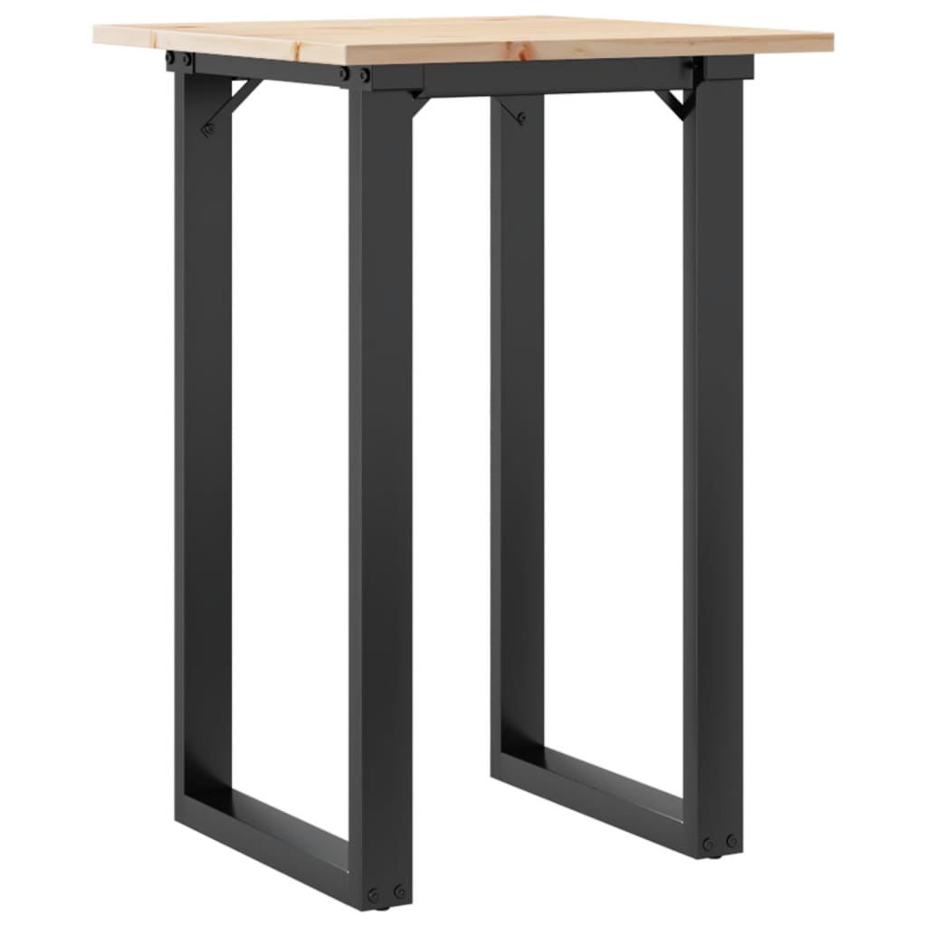 vidaXL Mesa de jantar estrutura em O 50x50x75 cm pinho e aço