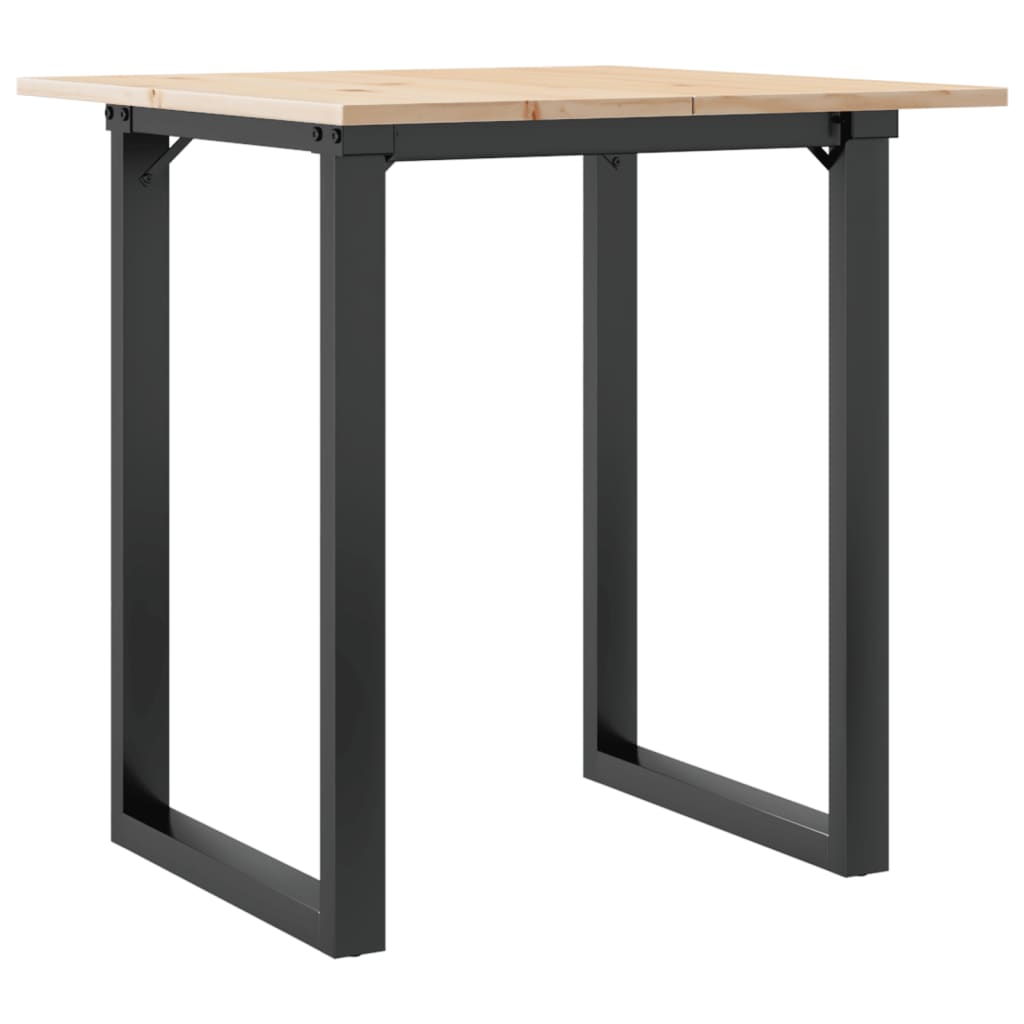 vidaXL Mesa de jantar estrutura em O 60x60x75 cm pinho e aço