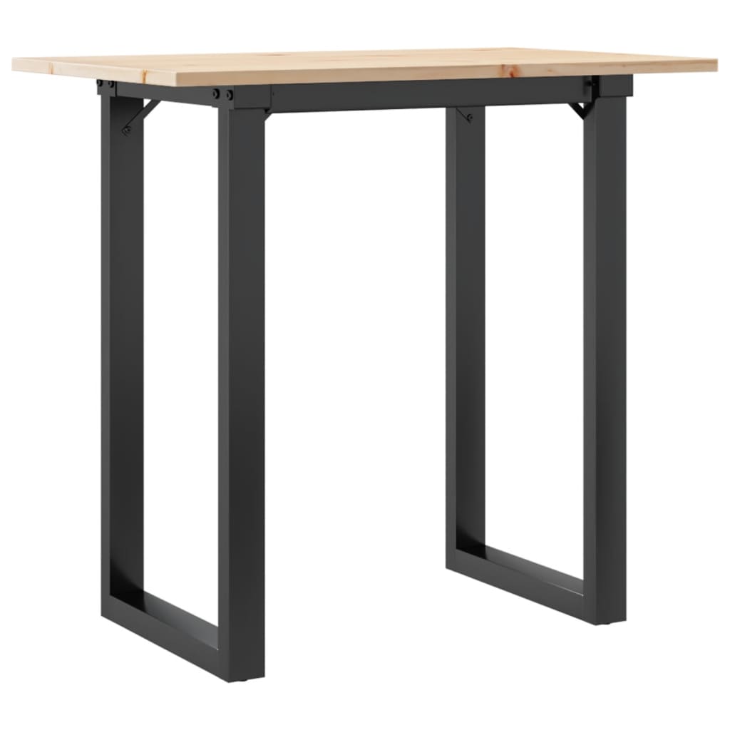 vidaXL Mesa de jantar estrutura em O 80x50x75 cm pinho e aço