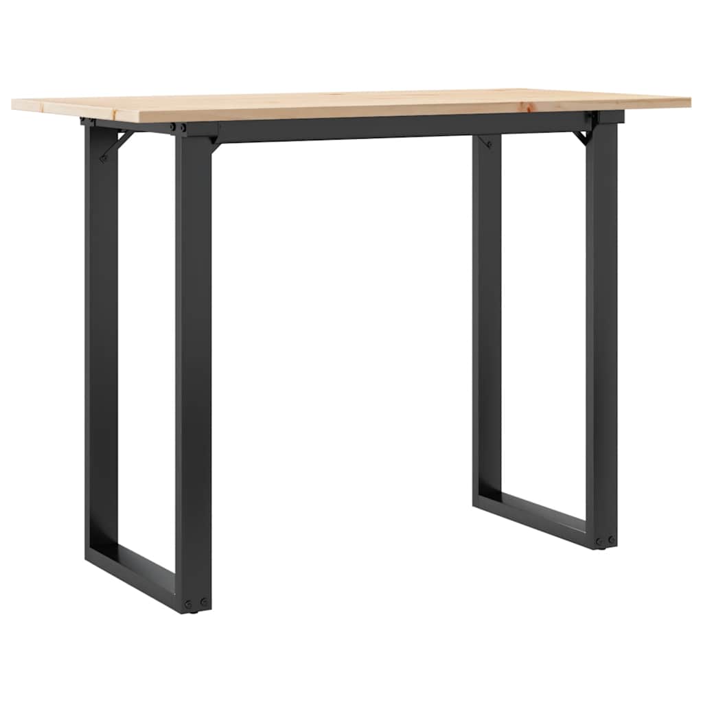 vidaXL Mesa de jantar estrutura em O 100x50x75cm pinho e aço