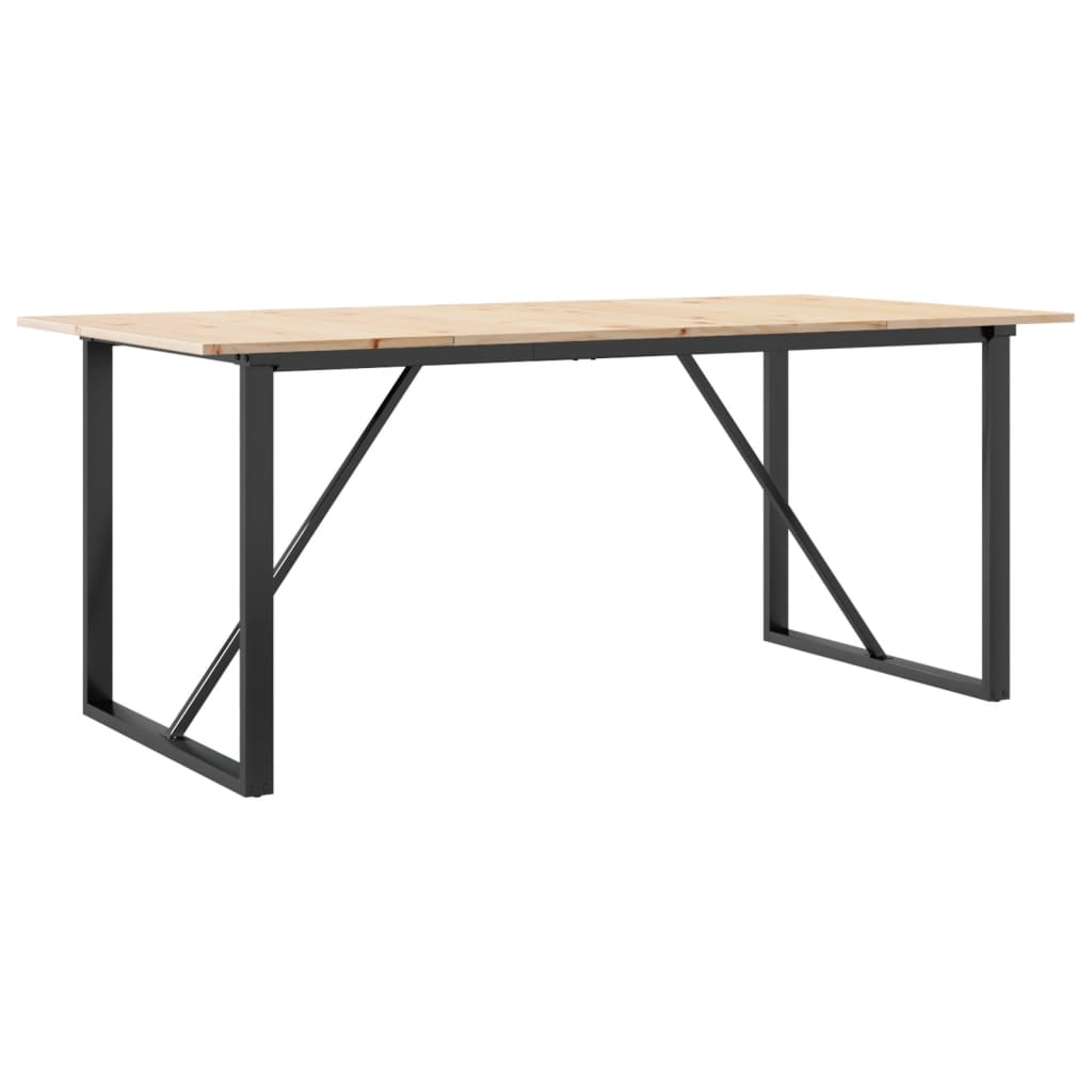 vidaXL Mesa de jantar estrutura em O 180x90x75cm pinho e aço