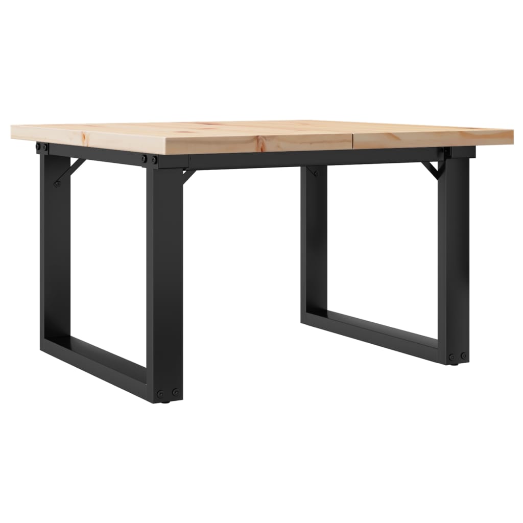 vidaXL Mesa de centro estrutura em O 70x70x40,5 cm pinho/aço