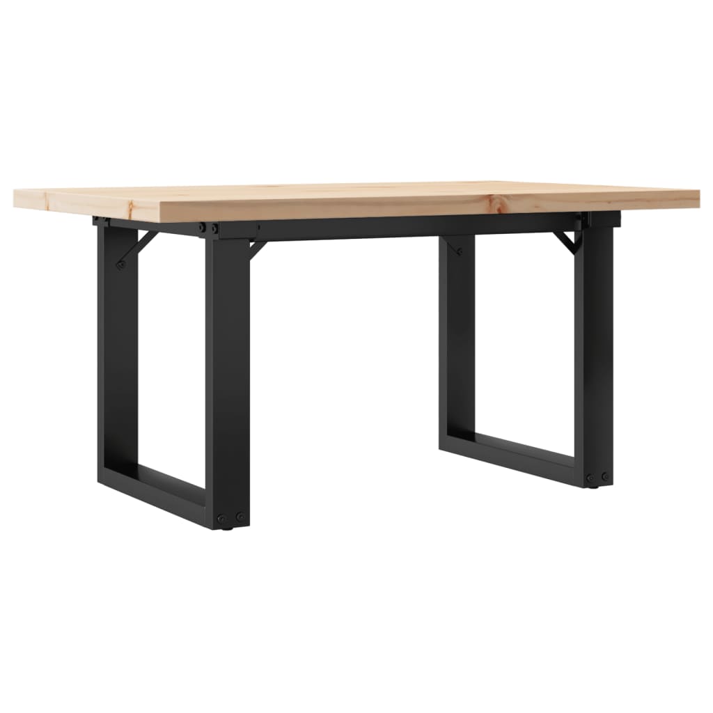 vidaXL Mesa de centro estrutura em O 80x50x40,5 cm pinho/aço