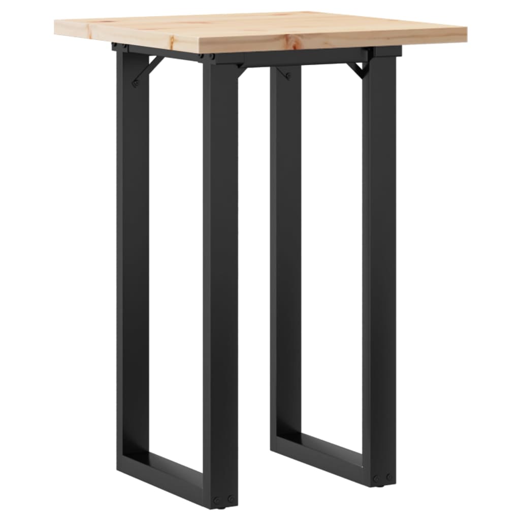 vidaXL Mesa de jantar estrutura em O 50x50x75,5 cm pinho/aço