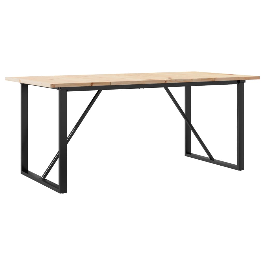 vidaXL Mesa de jantar estrutura em O 180x90x75,5cm pinho/aço