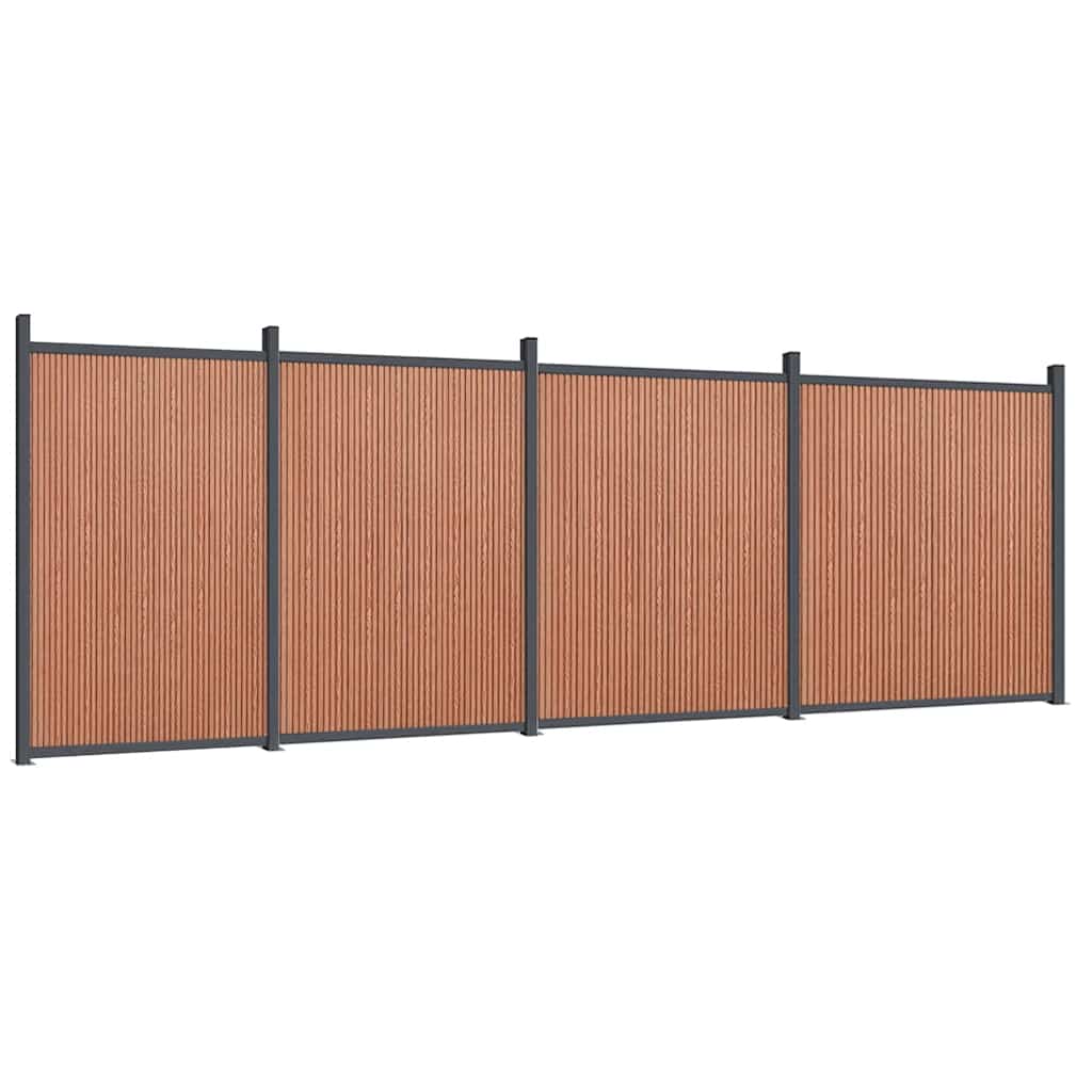 vidaXL Painel de vedação 699x186 cm WPC castanho