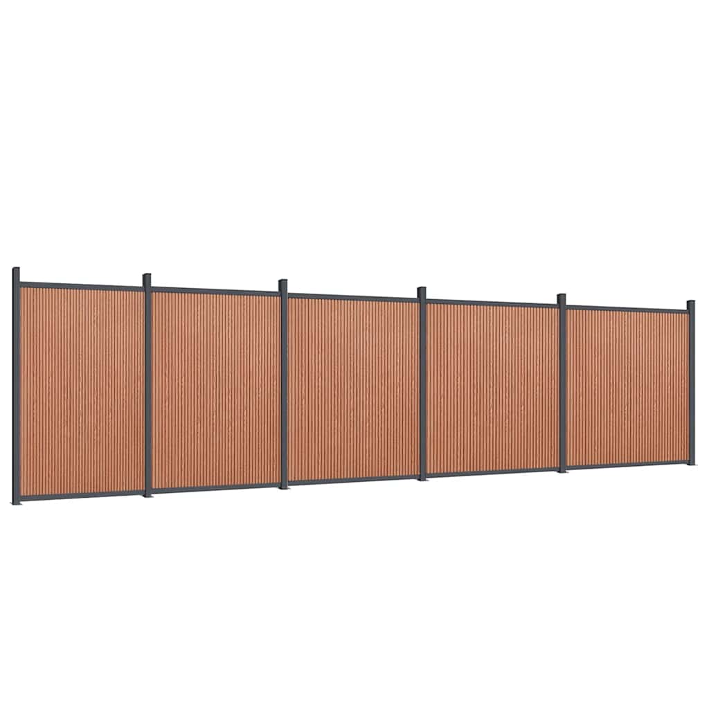 vidaXL Painel de vedação 872x186 cm WPC castanho