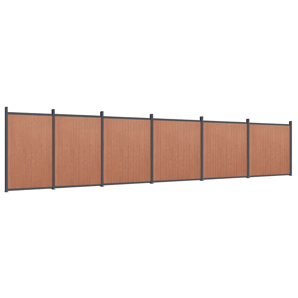 vidaXL Painel de vedação 1045x186 cm WPC castanho
