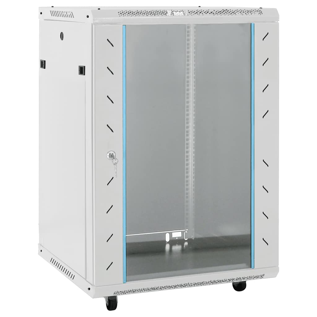 vidaXL Armário bastidor 15U c/ pés giratórios 19" IP20 60x45x86 cm