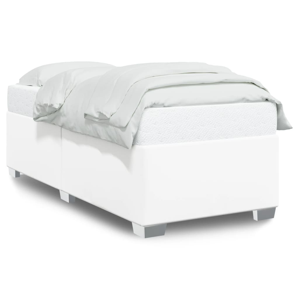 vidaXL Estrutura de cama 90x200 cm couro artificial branco