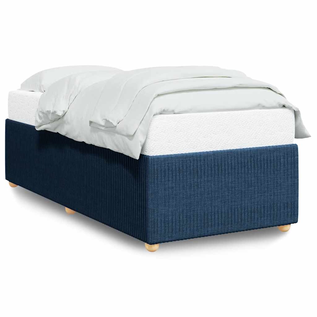 vidaXL Estrutura de cama sem colchão 90x190 cm tecido azul