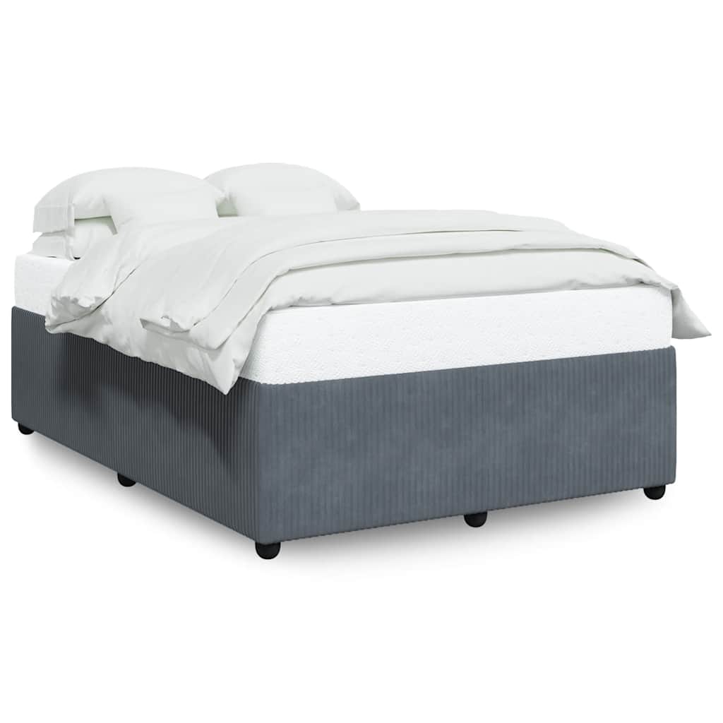 vidaXL Estrutura de cama sem colchão 140x200 cm veludo cinzento-escuro