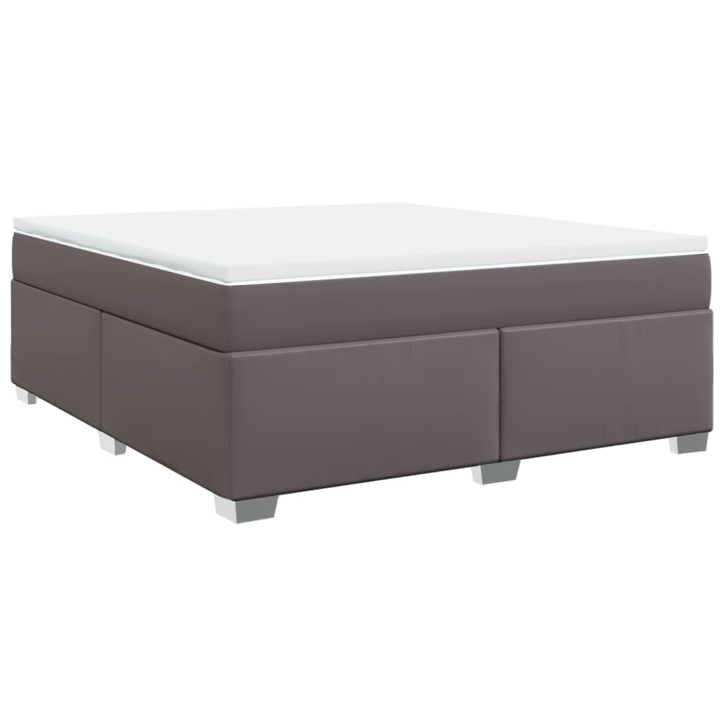 vidaXL Cama com molas/colchão 180x200 cm couro artificial cinza