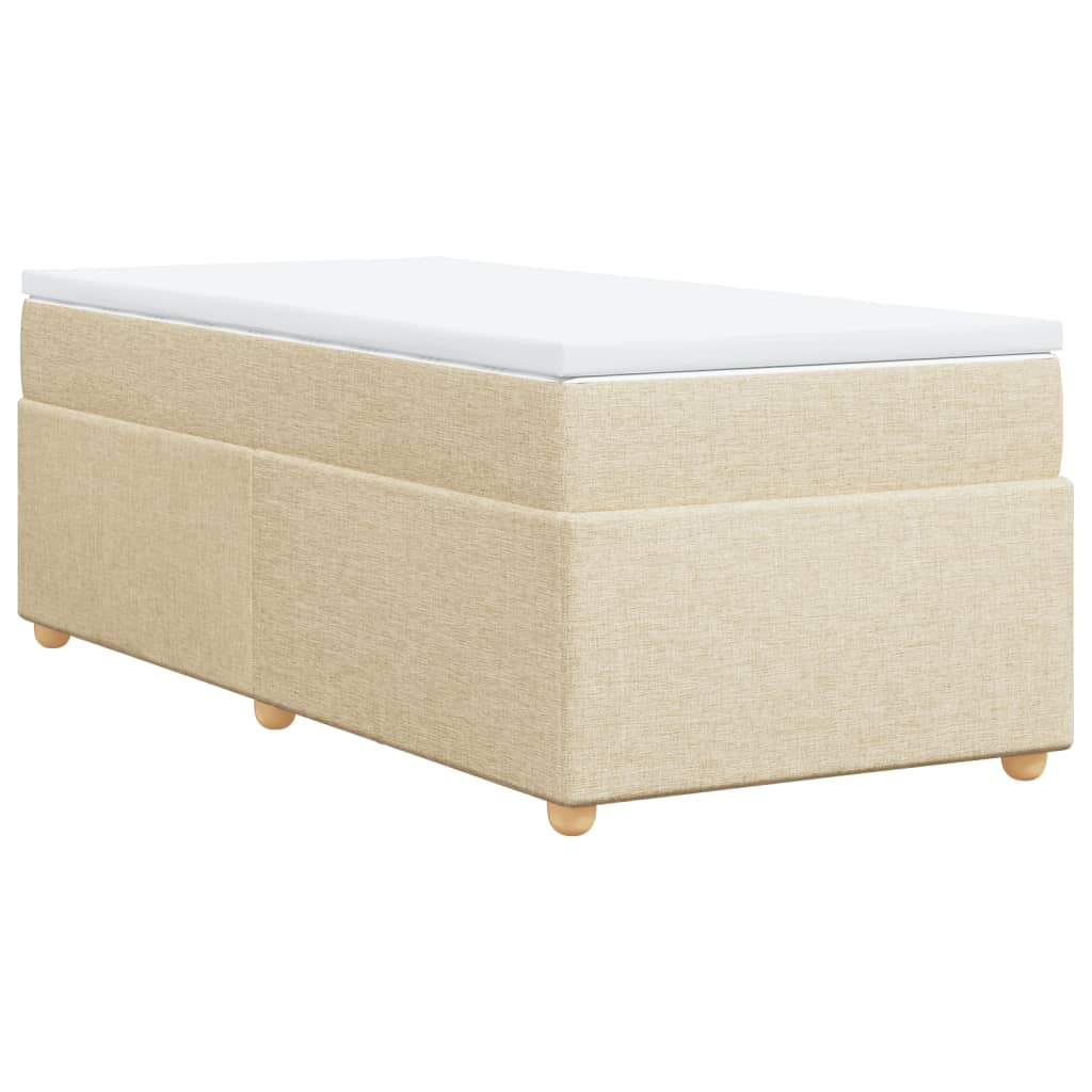 vidaXL Cama com molas/colchão 80x200 cm tecido cor crème