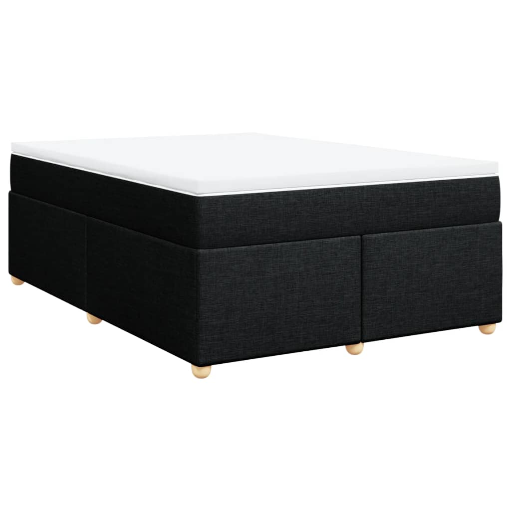 vidaXL Cama com molas/colchão 140x200 cm tecido preto