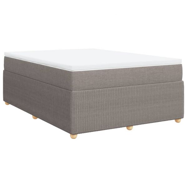 vidaXL Cama com Molas/colchão 160x200 cm Tecido Castanho-acinzentado - 2809737230