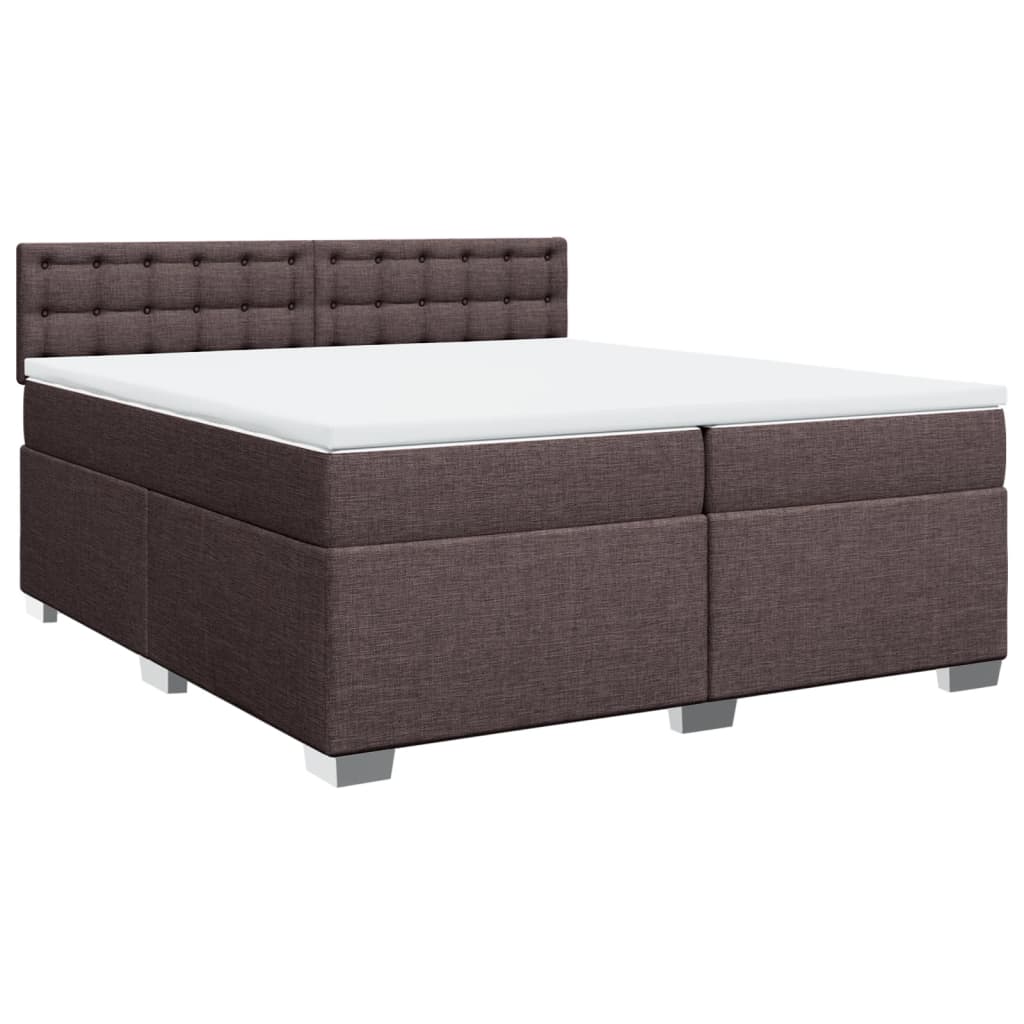 vidaXL Cama com molas/colchão 200x200 cm tecido castanho-escuro