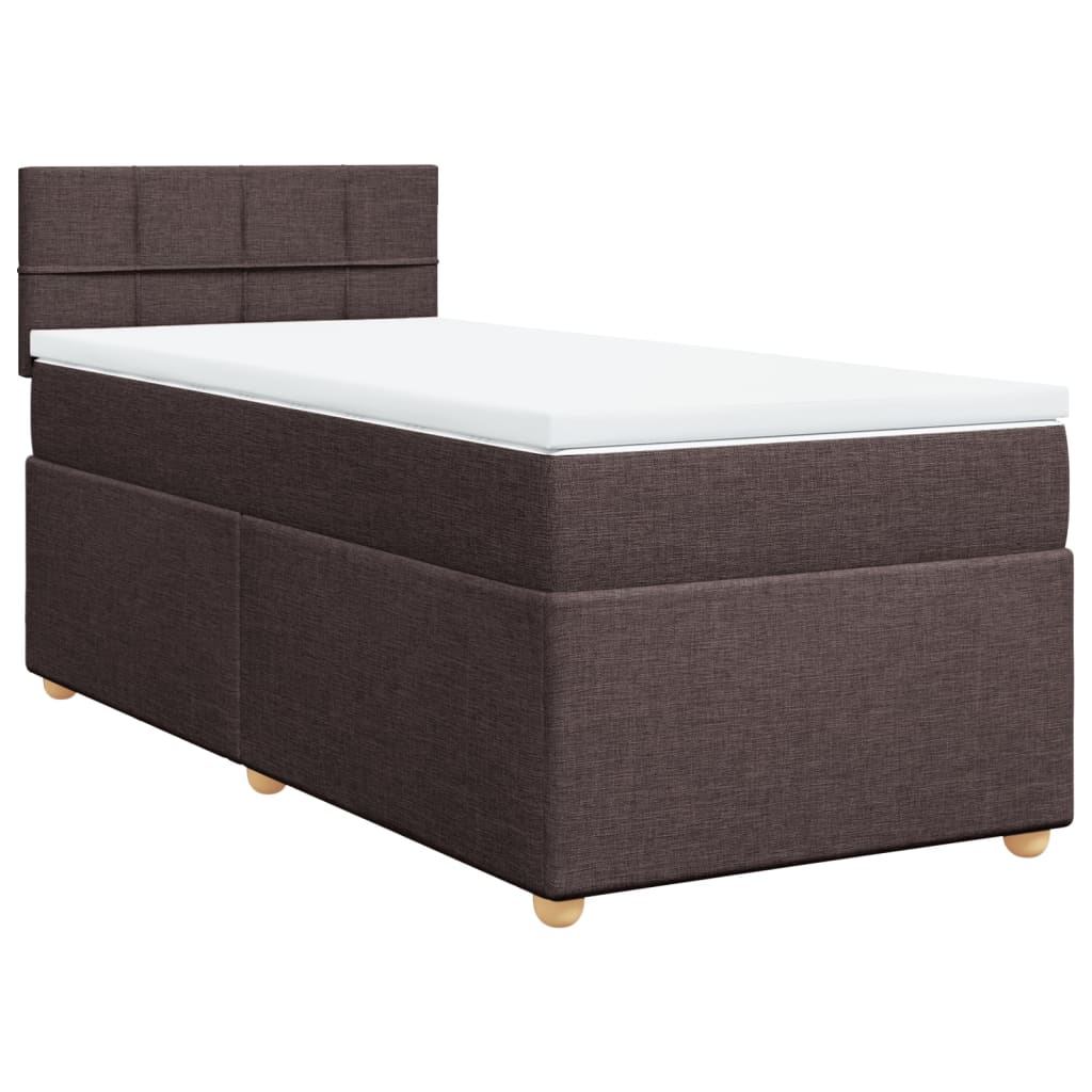 vidaXL Cama com molas/colchão 80x200 cm tecido castanho-escuro