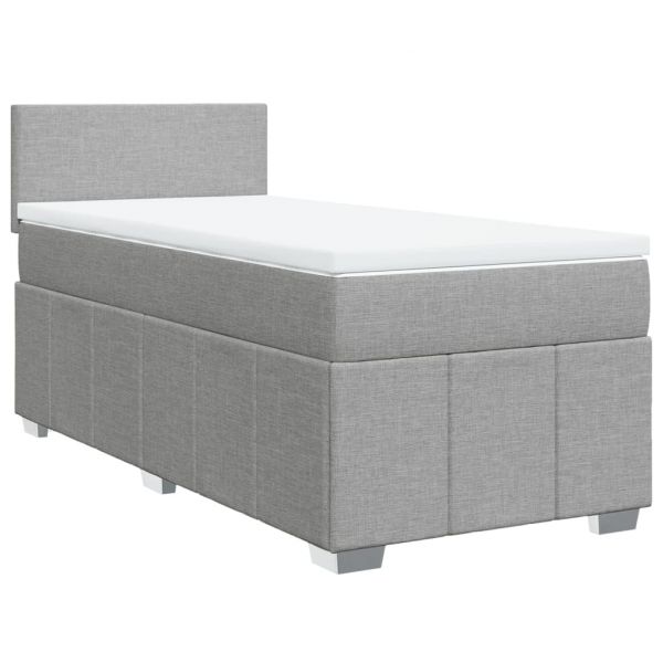 vidaXL Cama com Molas/colchão 80x200 cm Tecido Cinza-claro - 3282399246
