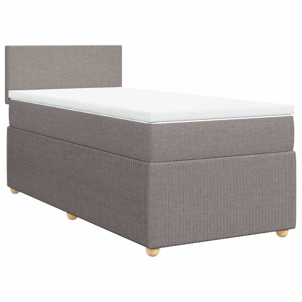 vidaXL Cama com molas/colchão 80x200 cm tecido castanho-acinzentado