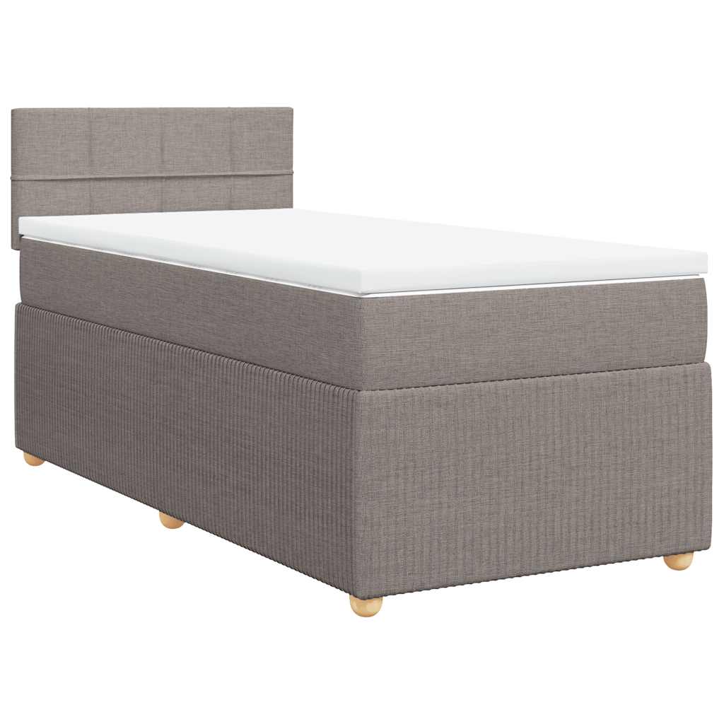 vidaXL Cama com molas/colchão 80x200 cm tecido castanho-acinzentado