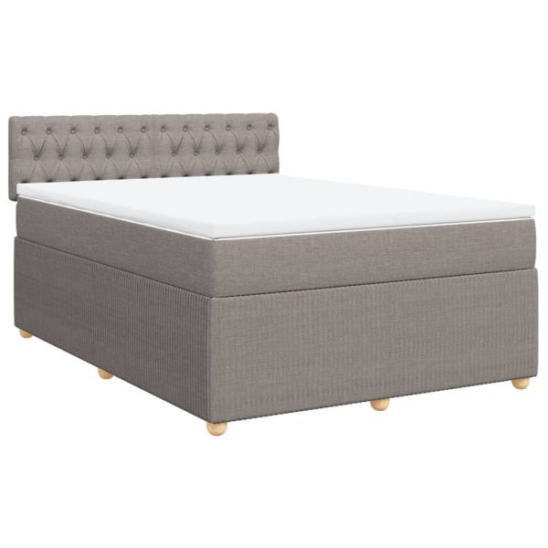 vidaXL Cama com Molas/colchão 140x190 cm Tecido Castanho-acinzentado - 206908063