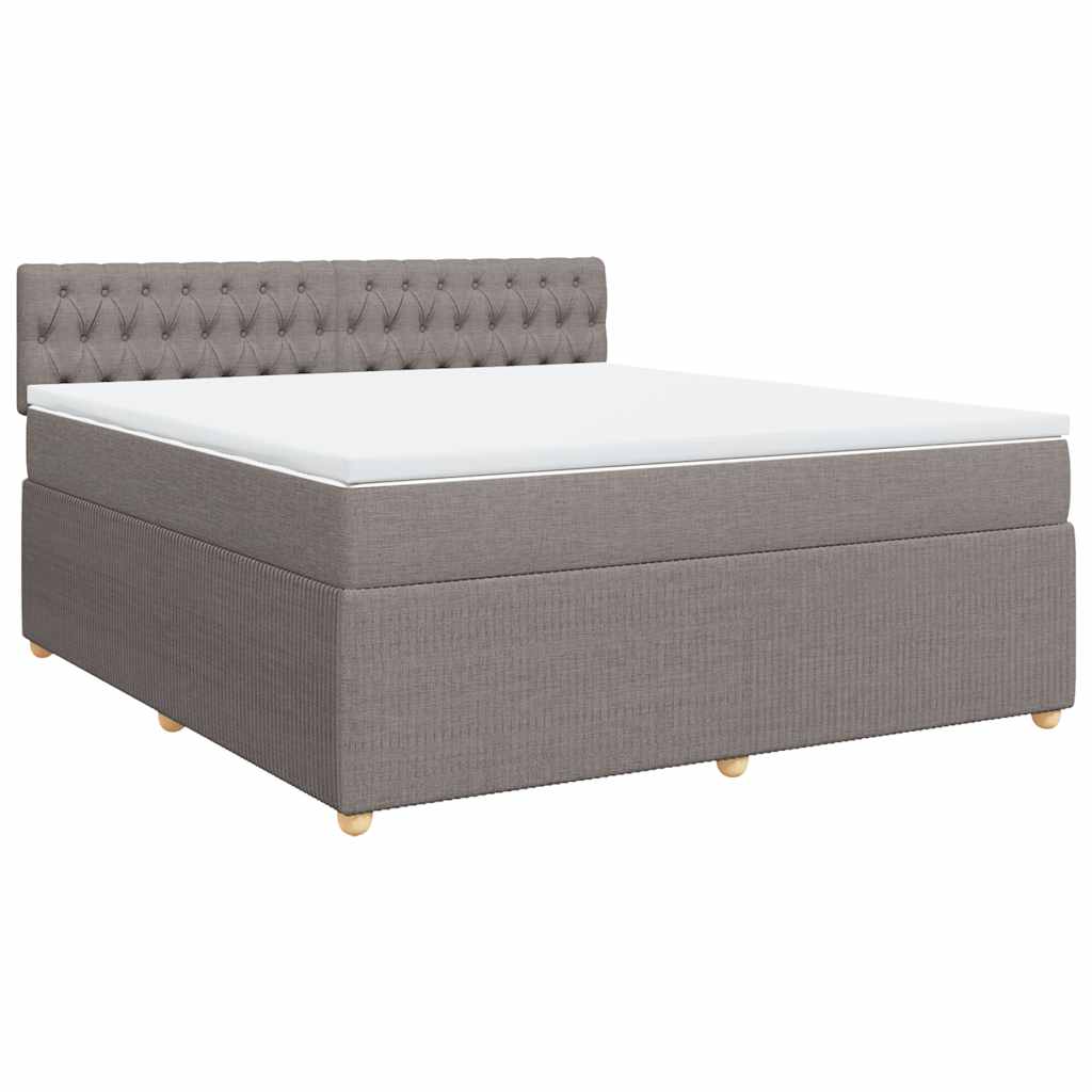vidaXL Cama com molas/colchão 180x200 cm tecido castanho-acinzentado