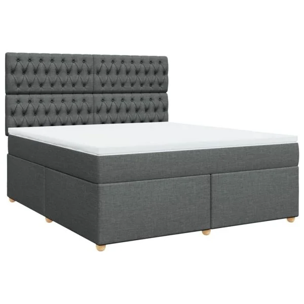 vidaXL Cama com Molas/colchão 180x200 cm Tecido Cinzento-escuro - 1635499769