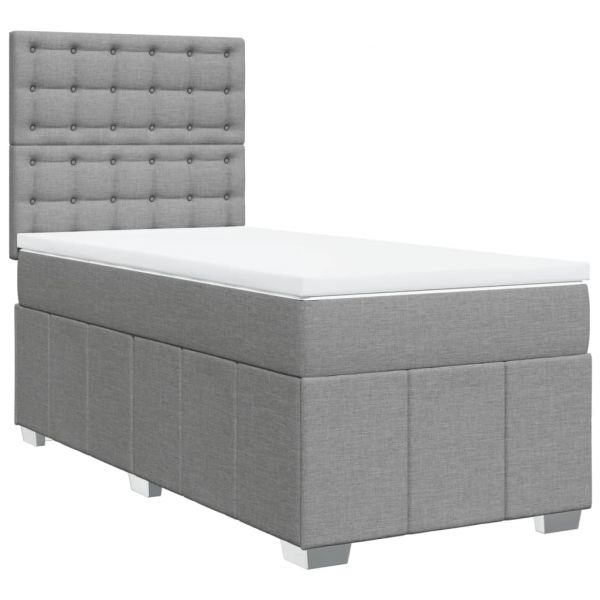 vidaXL Cama com Molas/colchão 80x200 cm Tecido Cinza-claro - 3558099146
