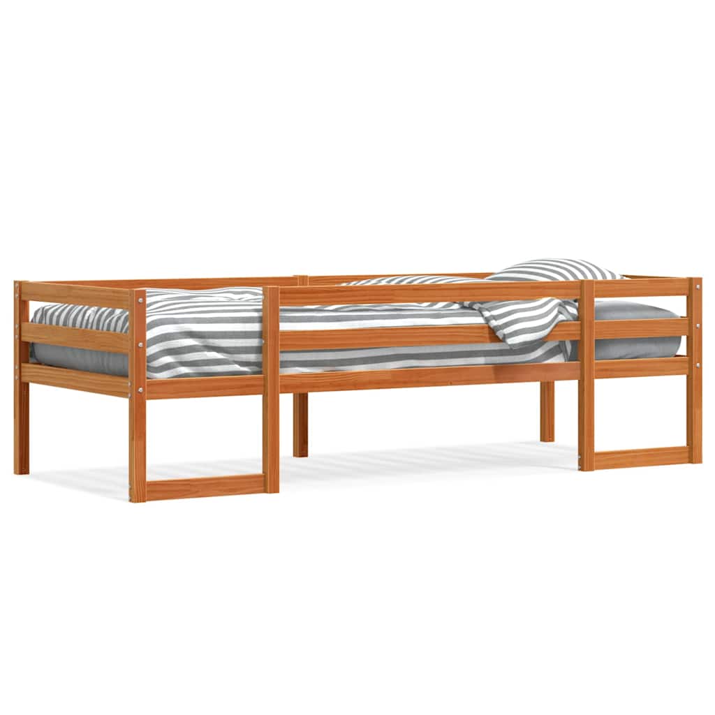 vidaXL Estrutura de cama infantil 80x200 cm pinho maciço castanho-mel