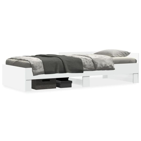 vidaXL Estrutura de Cama 90x200 cm Derivados de Madeira Branco - 158740453