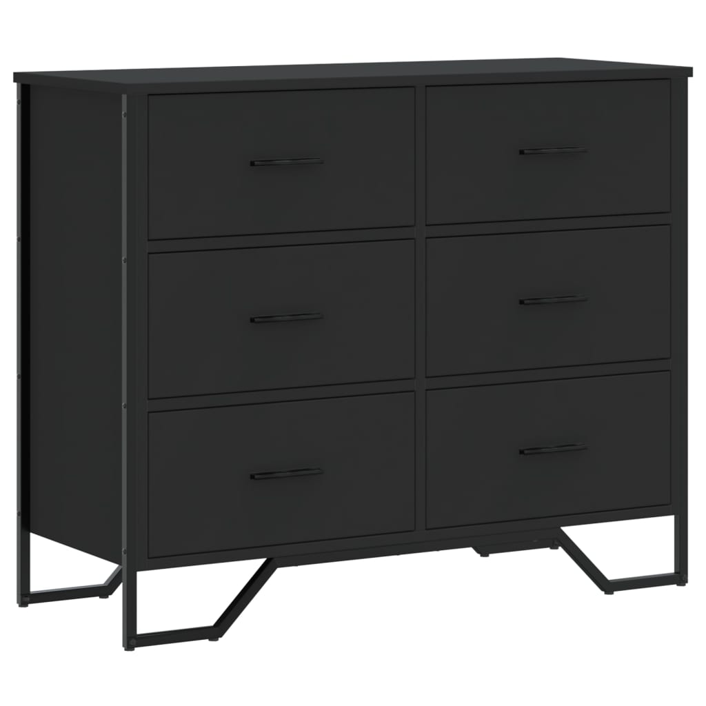 vidaXL Cómoda 91x35,5x74,5 cm derivados de madeira preto