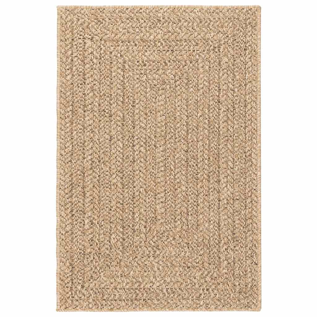 vidaXL Tapete ZIZUR bege 140x200 cm aspeto de juta interior e exterior