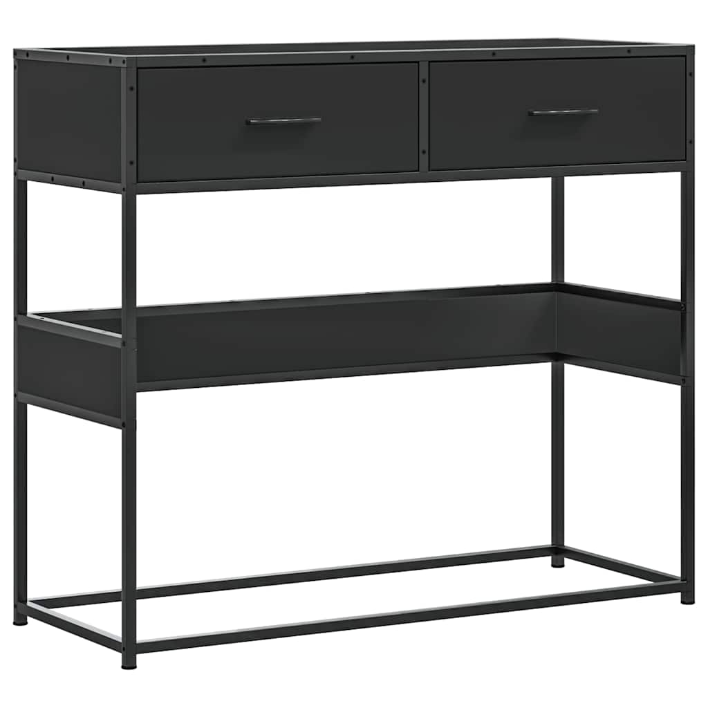 vidaXL Mesa consola 90x35x80 cm derivados de madeira preto