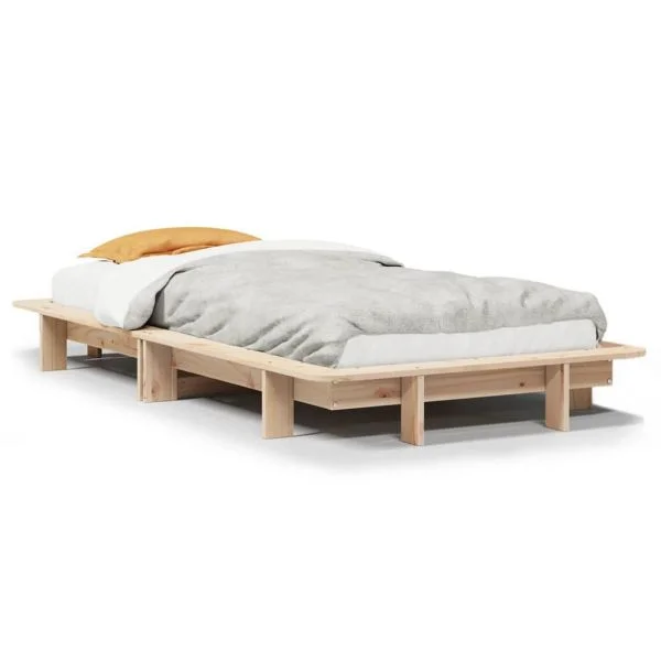 vidaXL Cama sem Colchão 90x200 cm Madeira de Pinho Maciça - 8721102851438