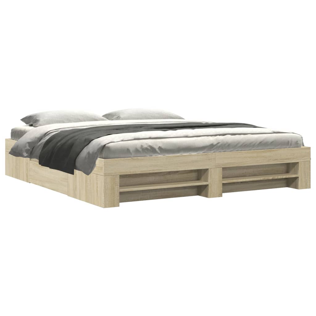 vidaXL Estrutura cama s/ colchão 180x200cm carvalho sonoma