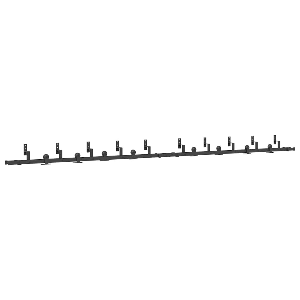vidaXL Kit de ferragens para porta deslizante 427 cm aço preto