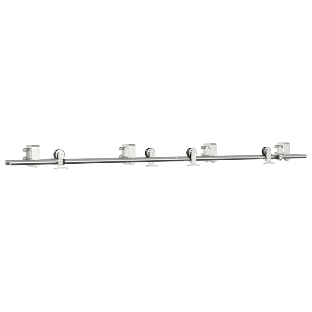 vidaXL Kit ferragens p/ porta deslizante 200cm aço inoxidável prateado