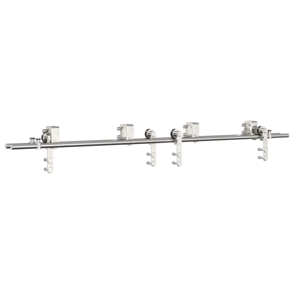 vidaXL Kit ferragens p/ porta deslizante 183cm aço inoxidável prateado
