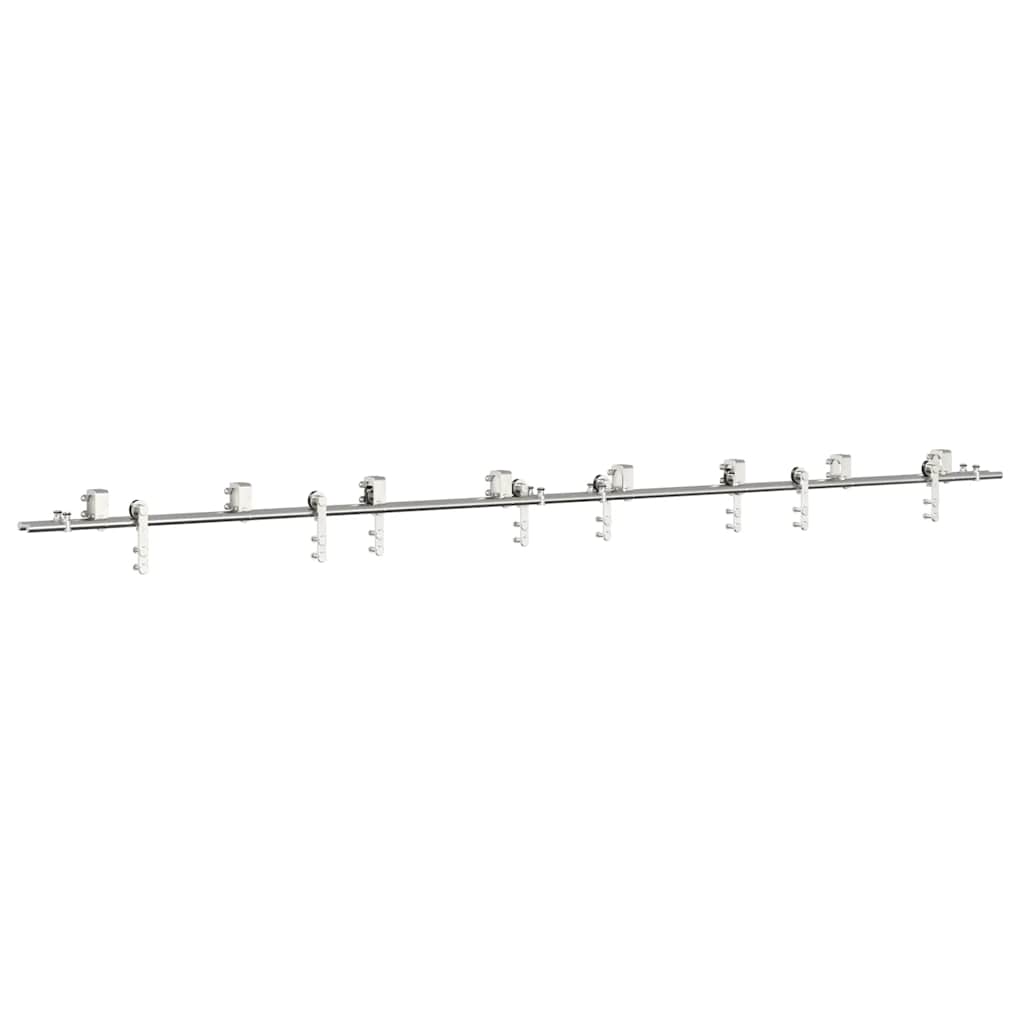 vidaXL Kit ferragens p/ porta deslizante 400cm aço inoxidável prateado