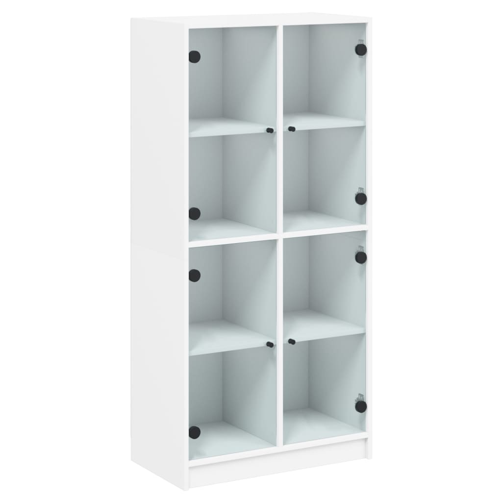 vidaXL Armário alto c/ portas 68x37x142 cm derivados de madeira branco
