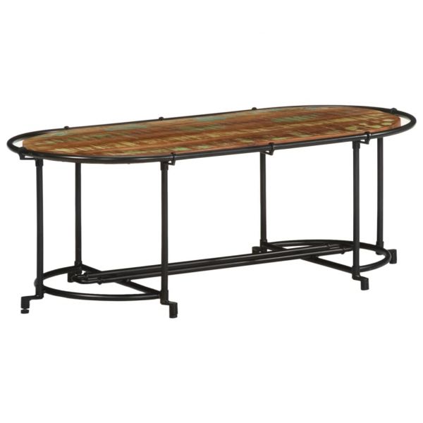 vidaXL Mesa de Centro 110x55x40 cm Madeira Recuperada Maciça - 369263995